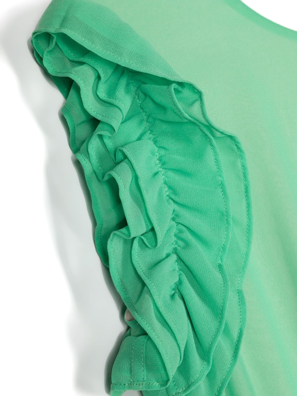 Shop Liu •jo Floral-print Belted Dress In Green