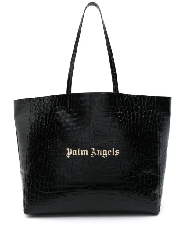 Palm Angels クロコエンボス レザーバッグ | ブラック | FARFETCH JP