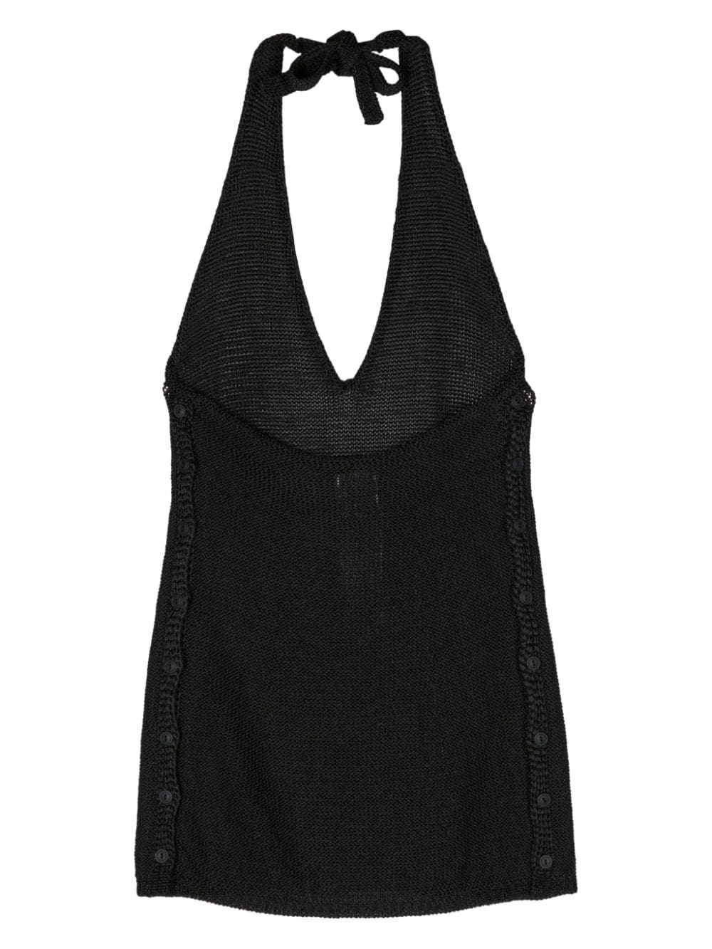 Shop Emporio Armani Knitted Halterneck Top In Black