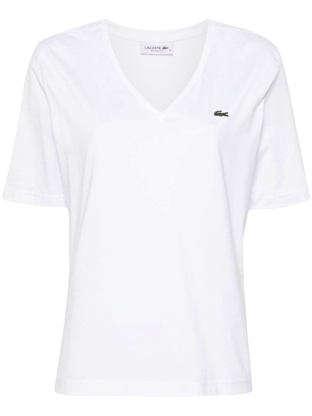 Lacoste Logo-embroidered Cotton T-shirt In White