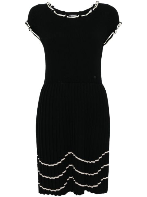 HOT SALE CHANEL 2007 pleated wool dress Women