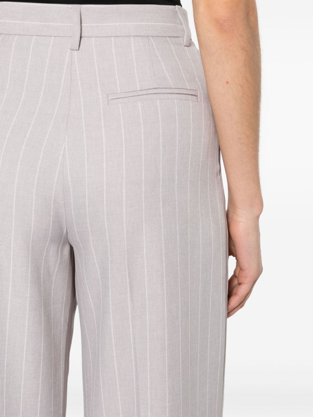 Shop The Andamane Wide-leg Pinstripe Trousers In Grey