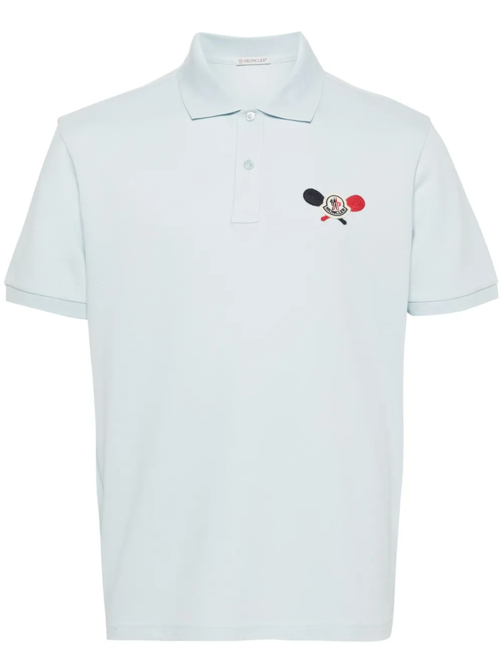 Moncler Poloshirt met logo-applicatie Blauw