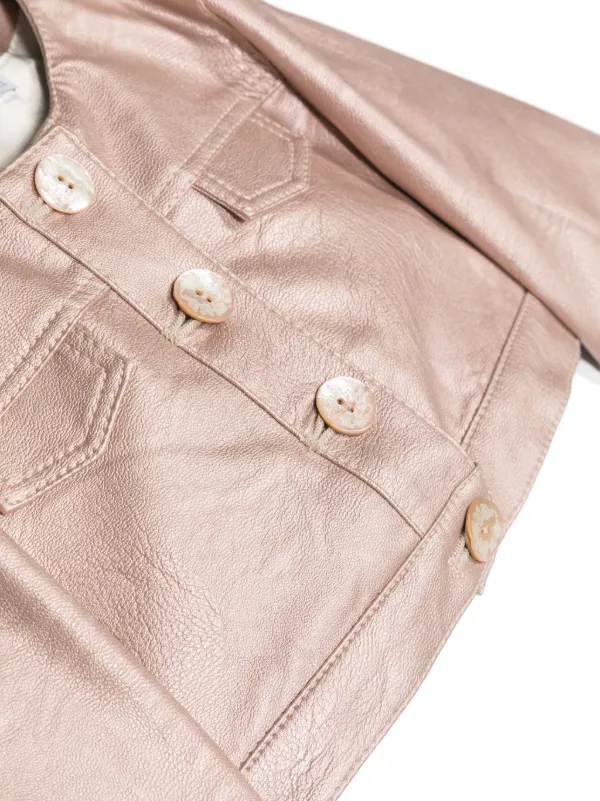 Rose gold faux leather jacket outlet