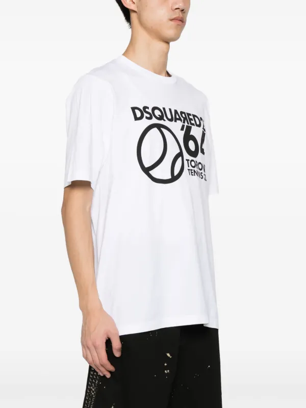 DSQUARED2 logo-print Cotton T-shirt | White | FARFETCH