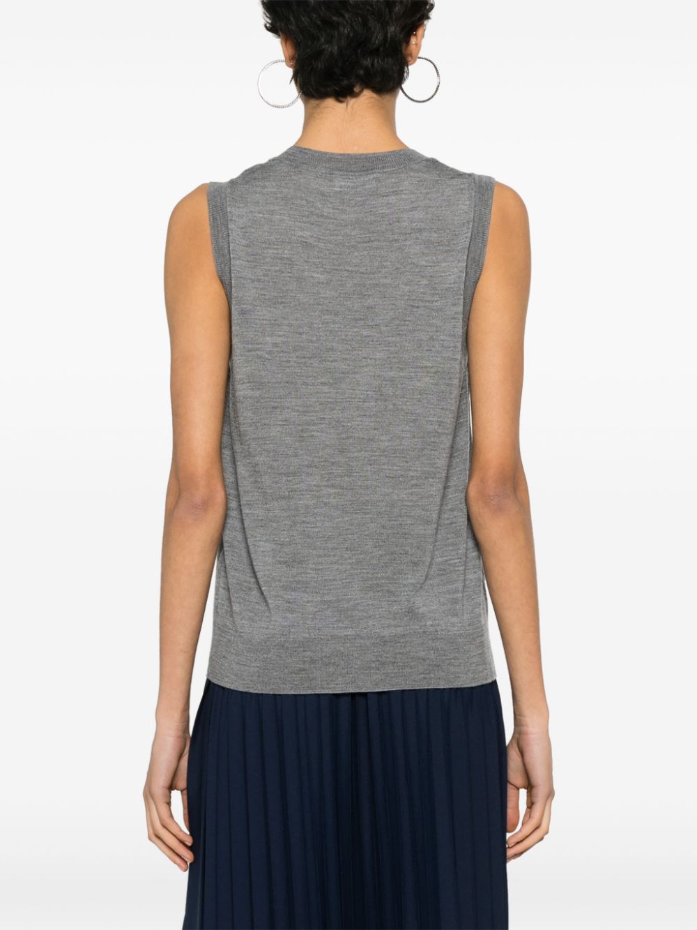 Shop P.a.r.o.s.h Fine-knit Vest In Grey