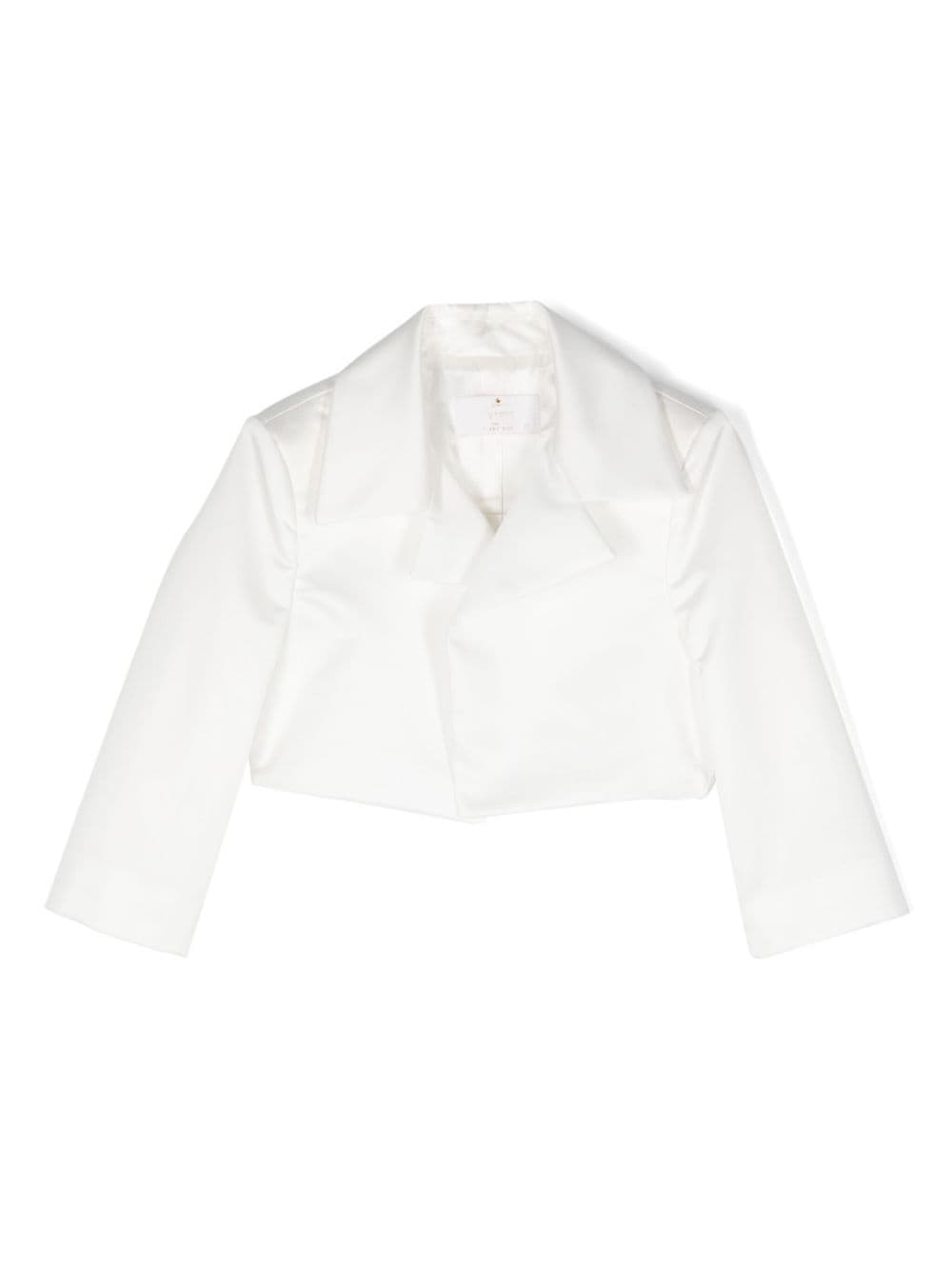 Shop Colorichiari Long-sleeves Satin Jacket In White