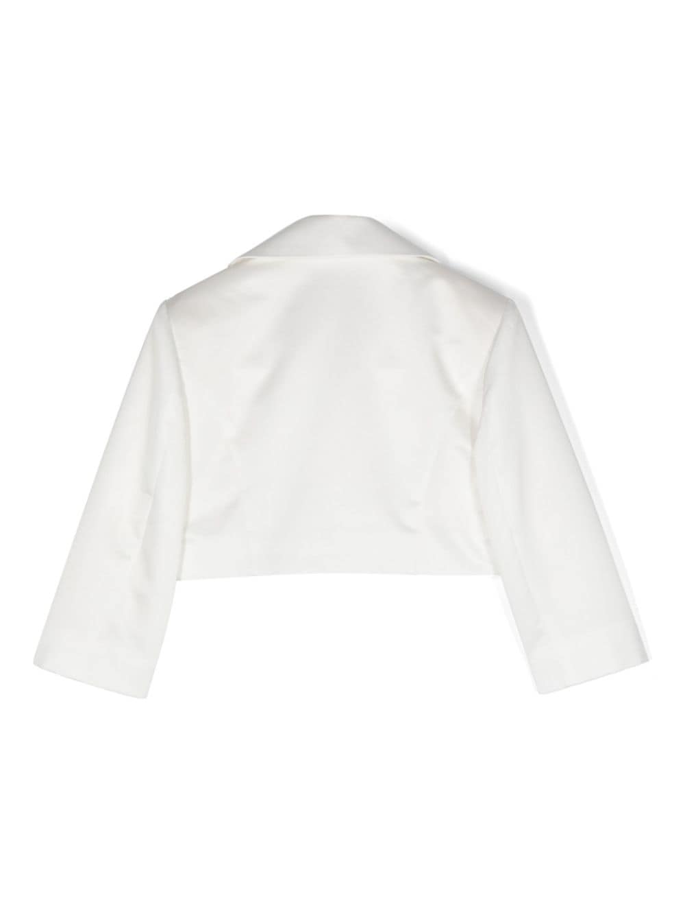 Shop Colorichiari Long-sleeves Satin Jacket In White