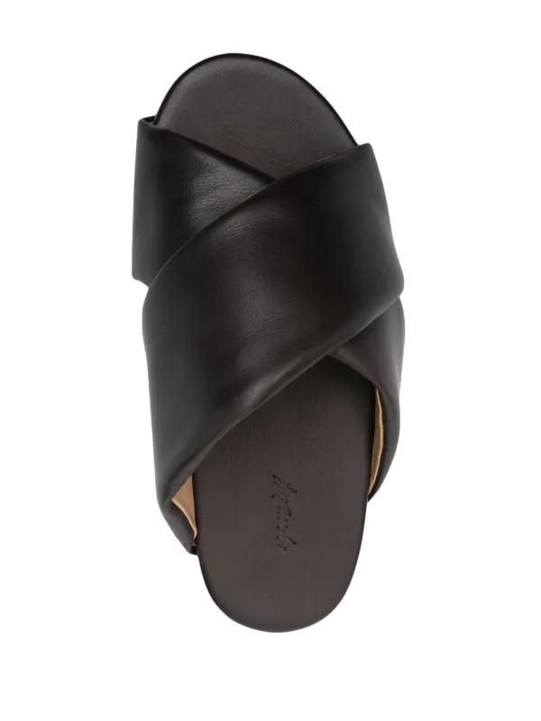MARSELL｜SANDALS/SLIPPERS (MM4391 193180) Women's Black Leather Thong Sandals Arsella - Marsèll