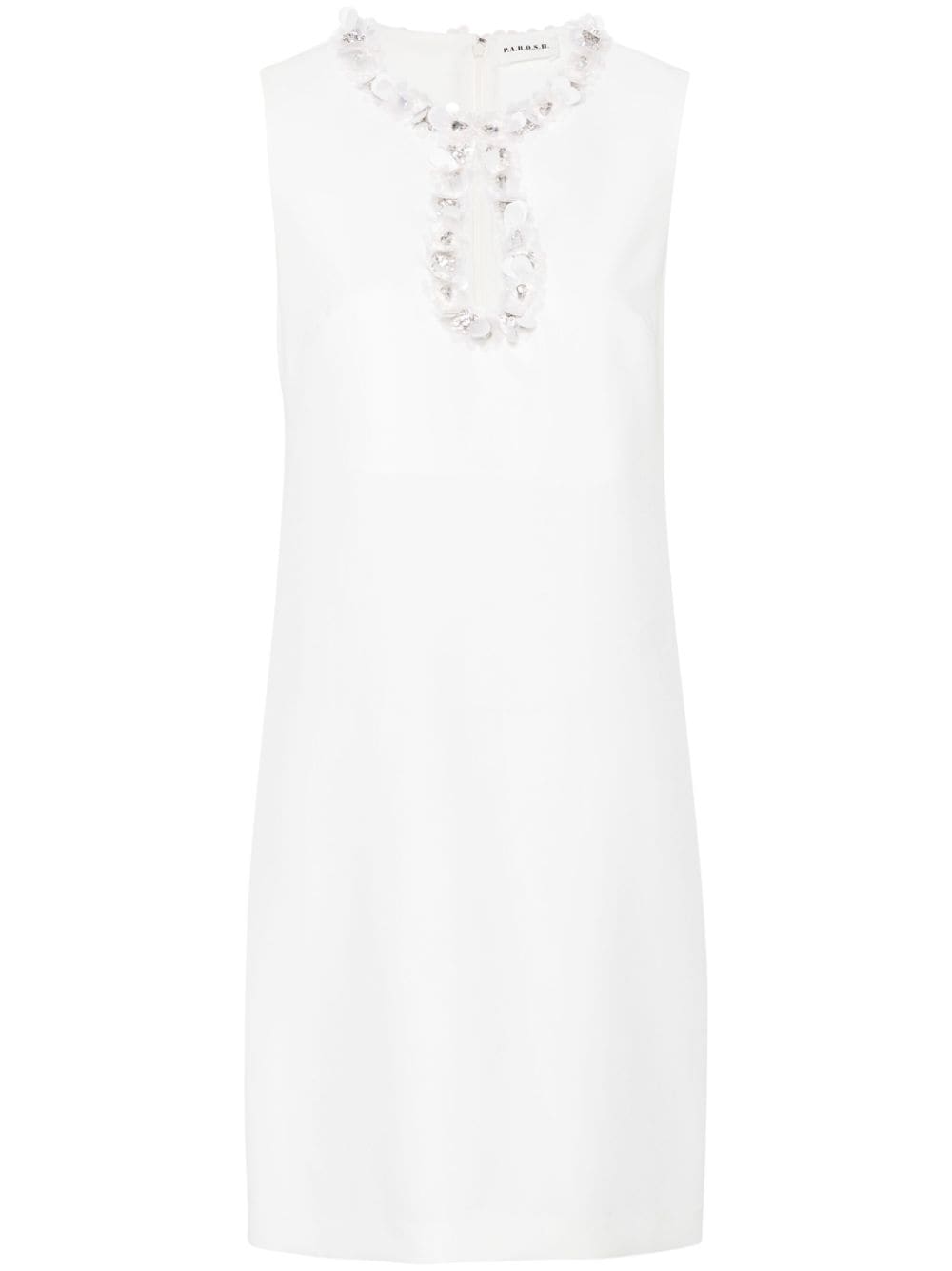 Shop P.a.r.o.s.h Sleeveless Sequin-embellished Dress In White