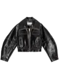 GANNI Future coated cropped jacket - Black