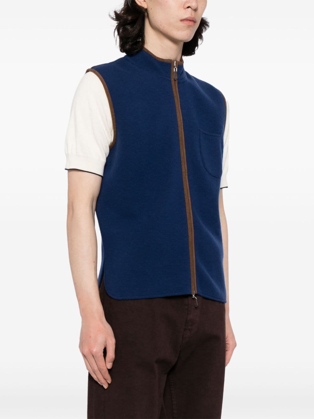 Shop N•peal Kensington Ribbed-knit Cardigan In Blue