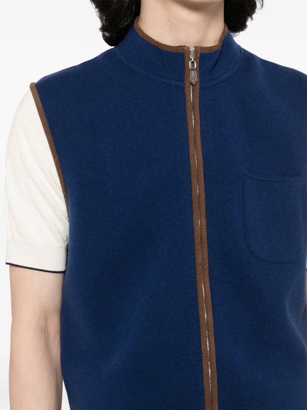 Shop N•peal Kensington Ribbed-knit Cardigan In Blue