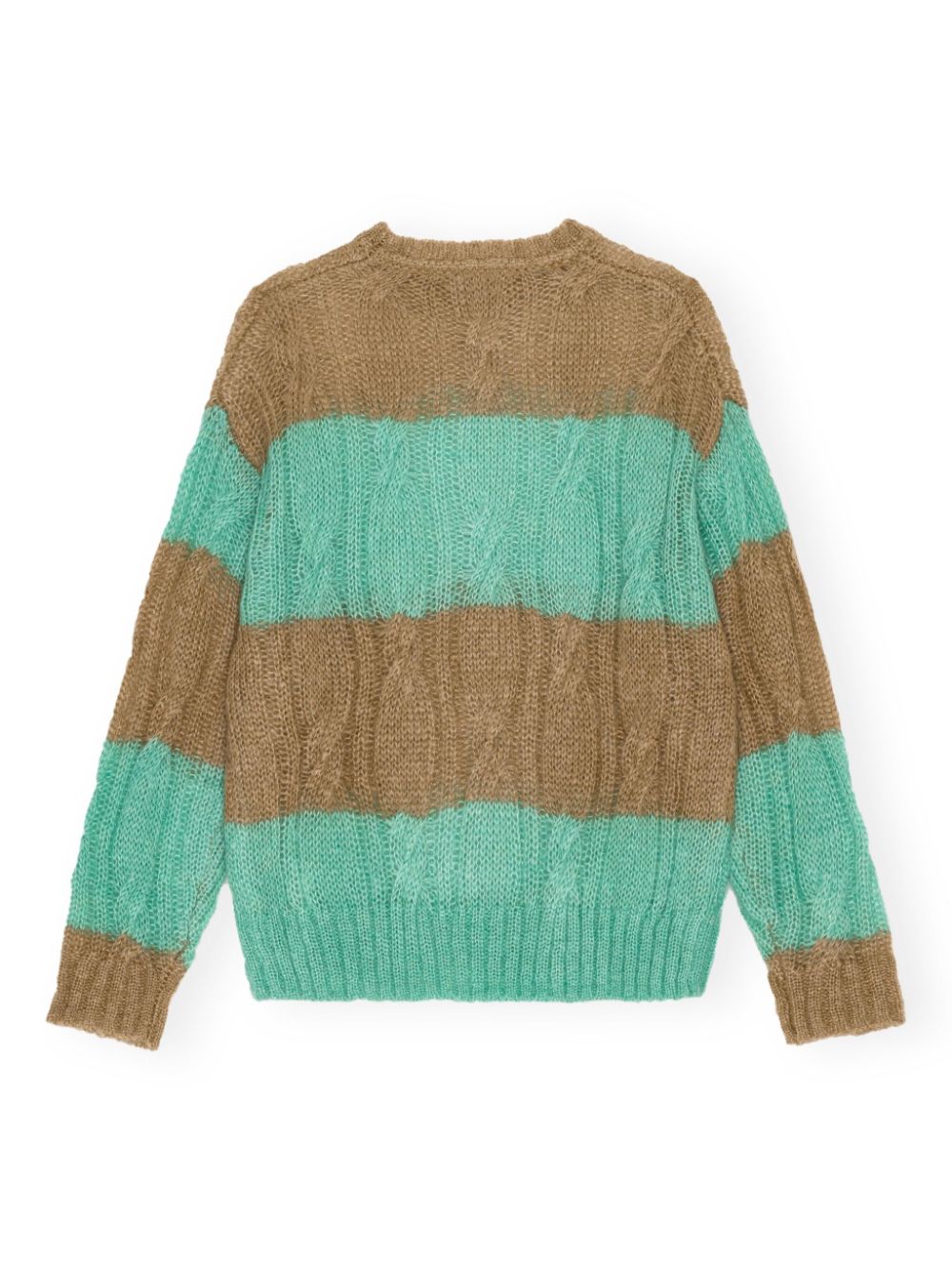 GANNI striped cable-knit jumper Women