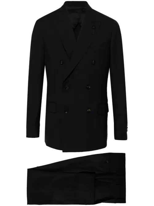 Costume en laine à veste croisée - Lardini - Modalova