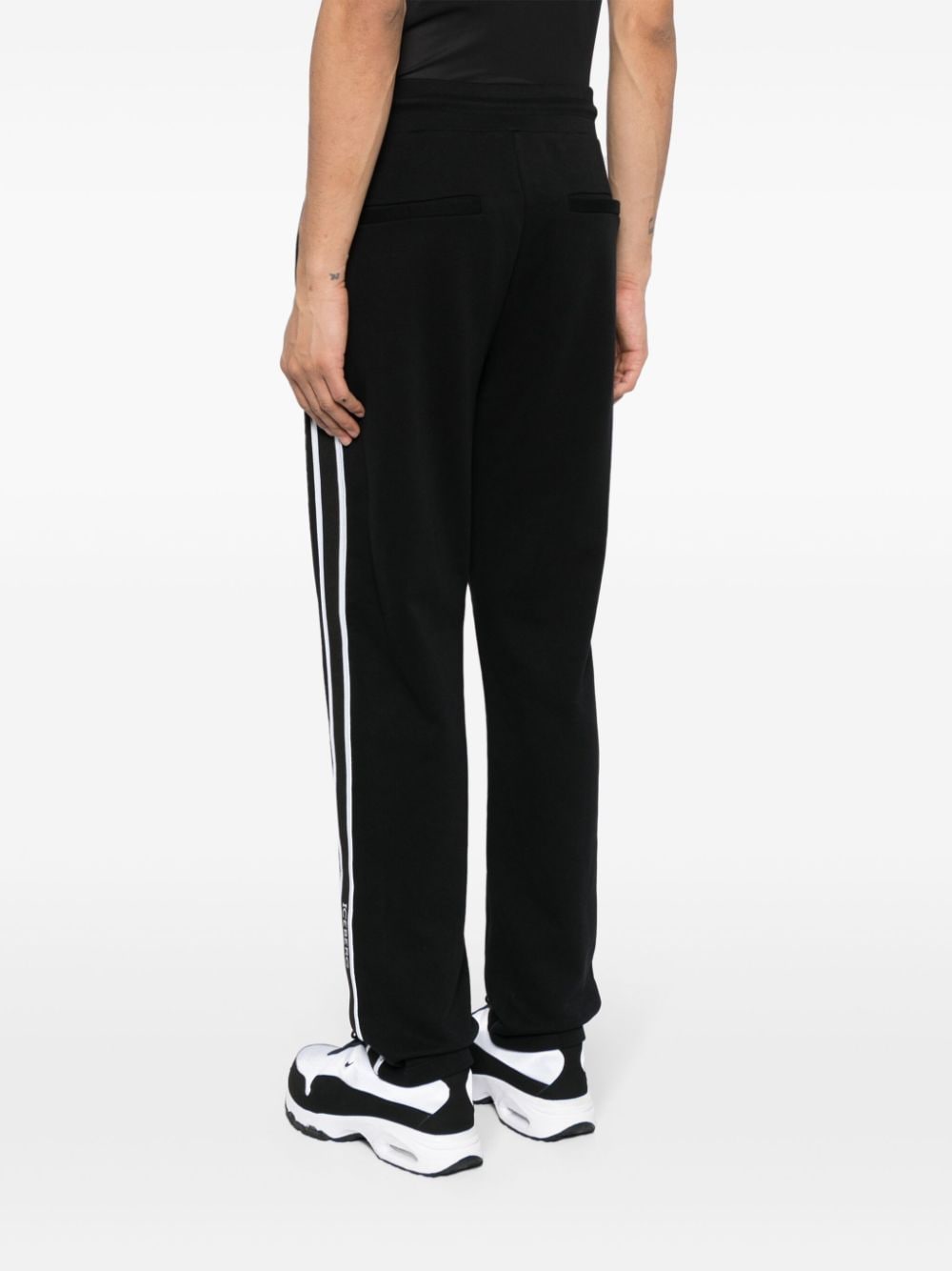 Shop Iceberg Side-stripe Track Pants In Black