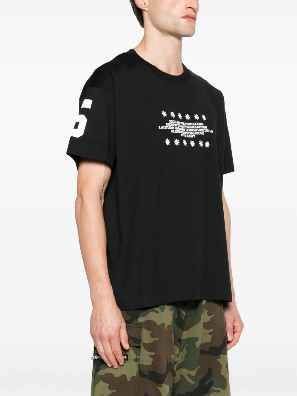 Shop Givenchy Graphic-print Cotton T-shirt In Black