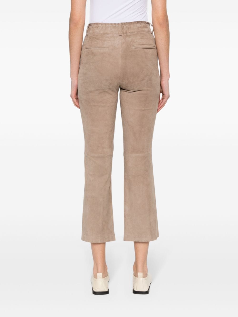 Shop Arma Straight-leg Cropped Leather Trousers In Neutrals