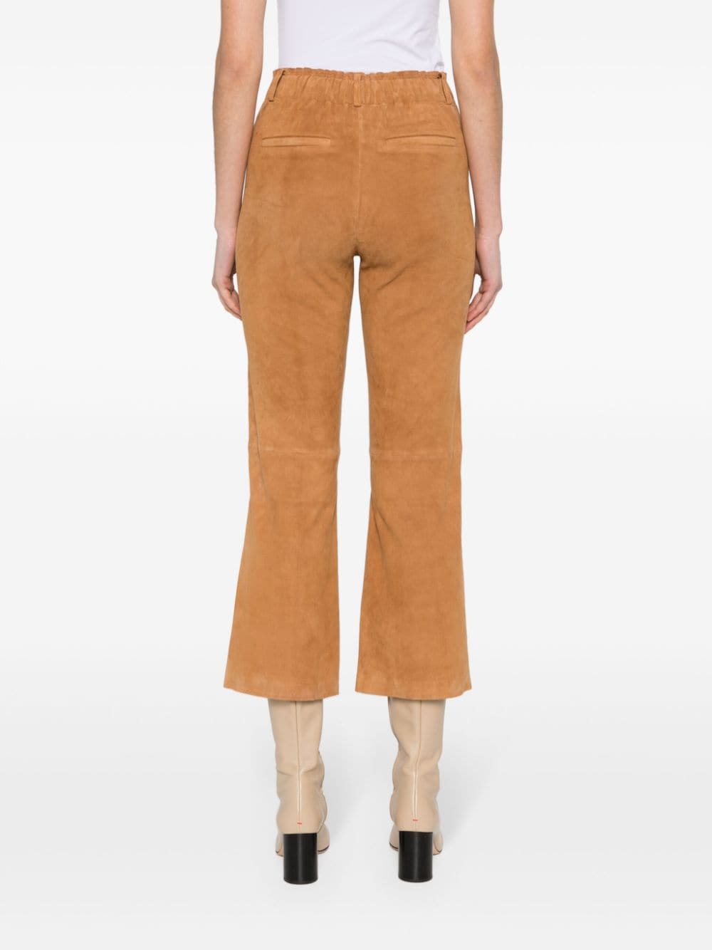 Shop Arma Straight-leg Cropped Leather Trousers In Neutrals
