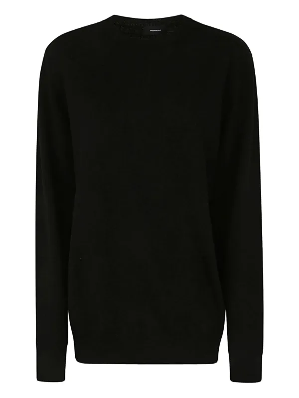 WARDROBE.NYC Crew-neck Wool Sweater in Black