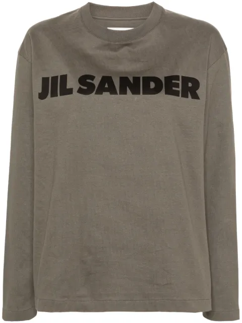Jil Sander playera manga larga con logo estampado