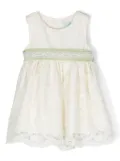 Abel & Lula floral-lace tulle dress - White