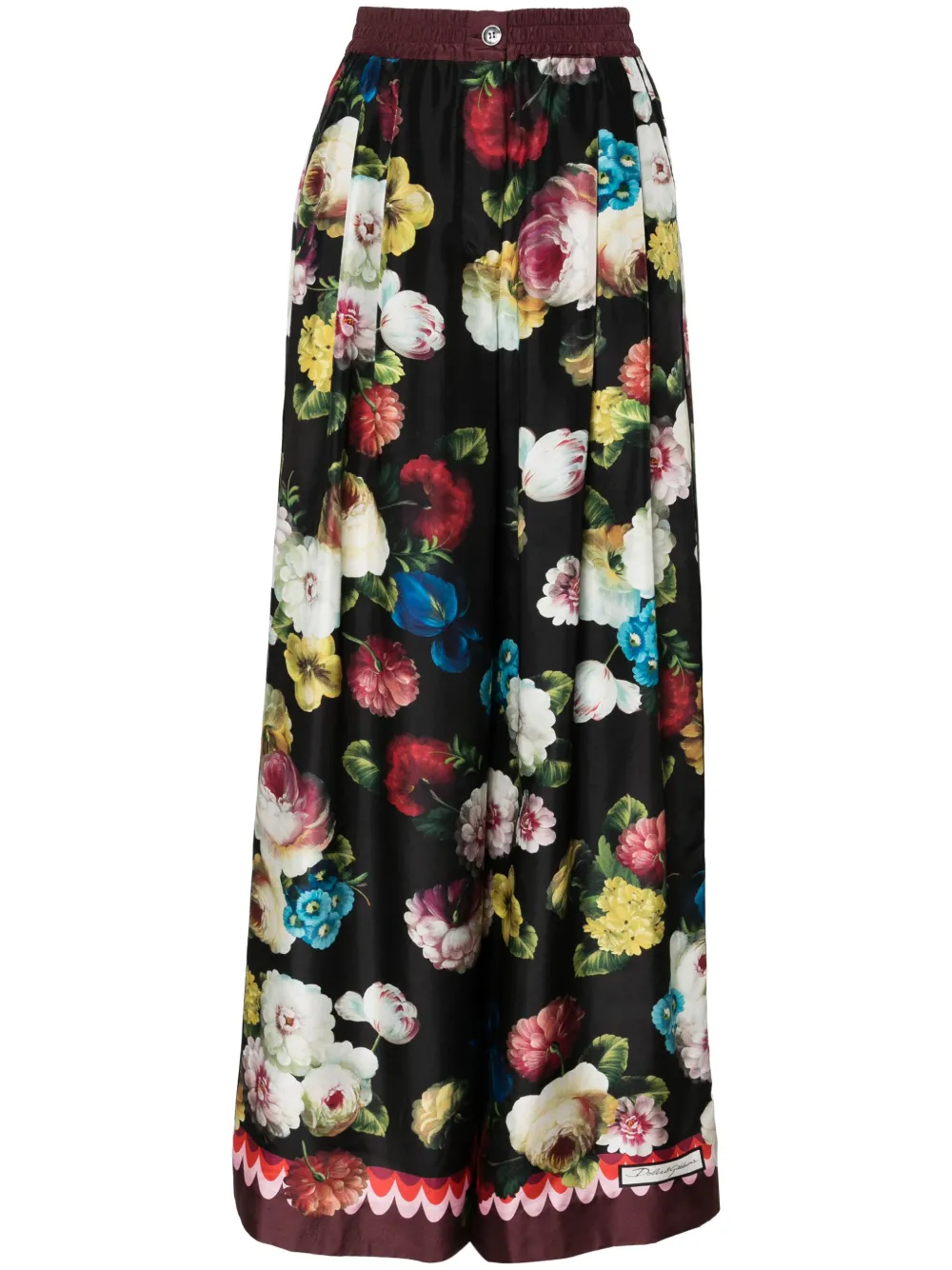 Dolce & Gabbana Multicolor Pants Frontal With Buttons In Schwarz