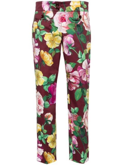 Dolce & Gabbana camellia-print trousers