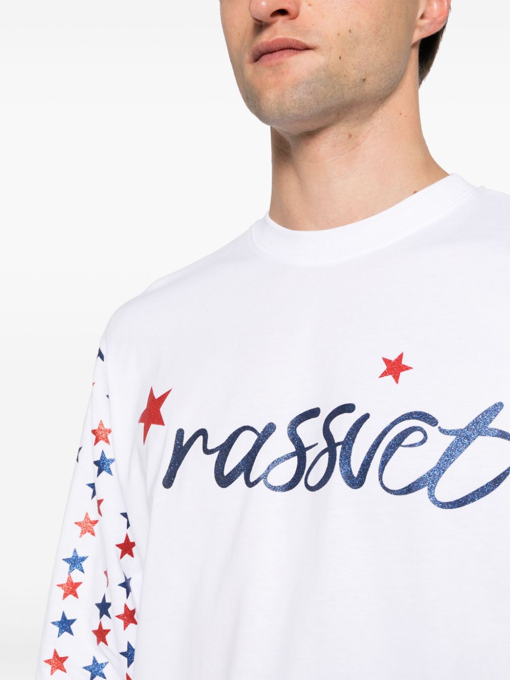 Shop Rassvet Logo-print Cotton T-shirt In White