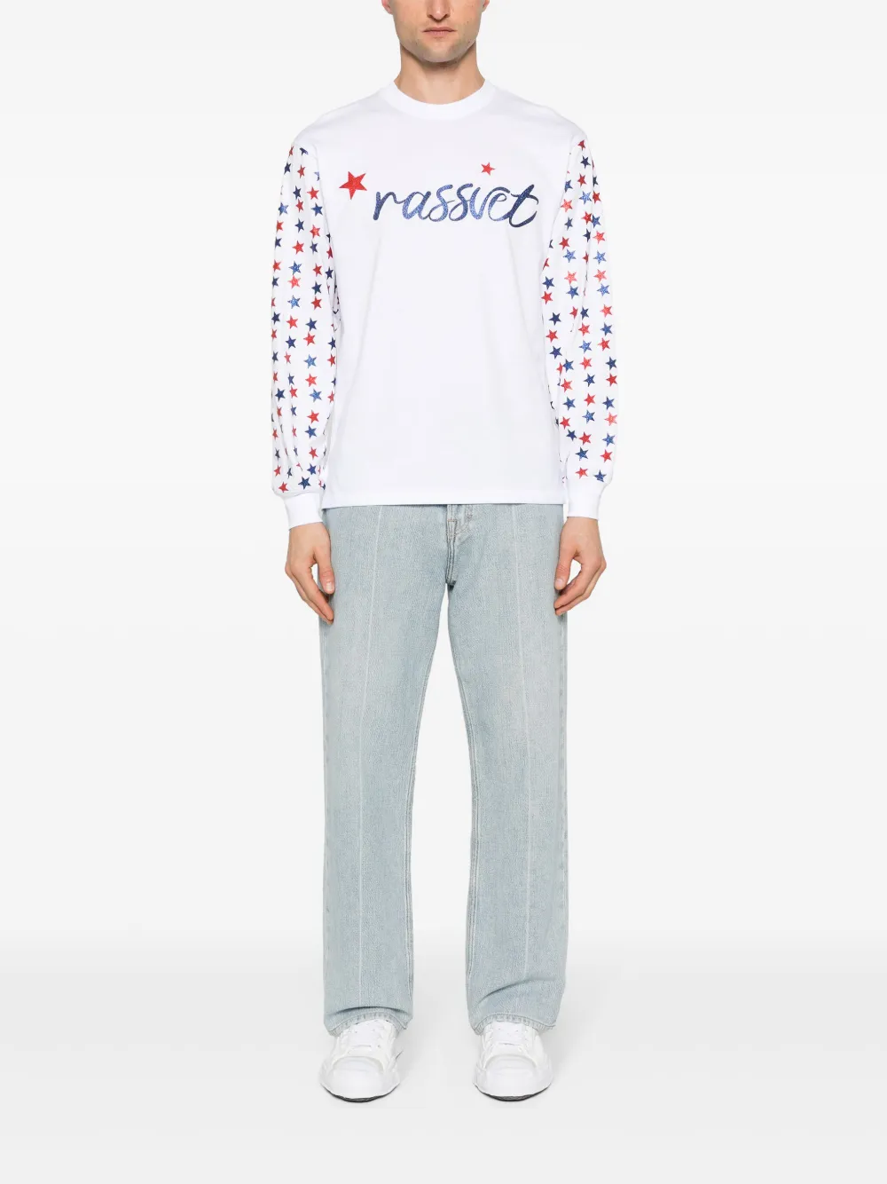 Shop Rassvet Logo-print Cotton T-shirt In White