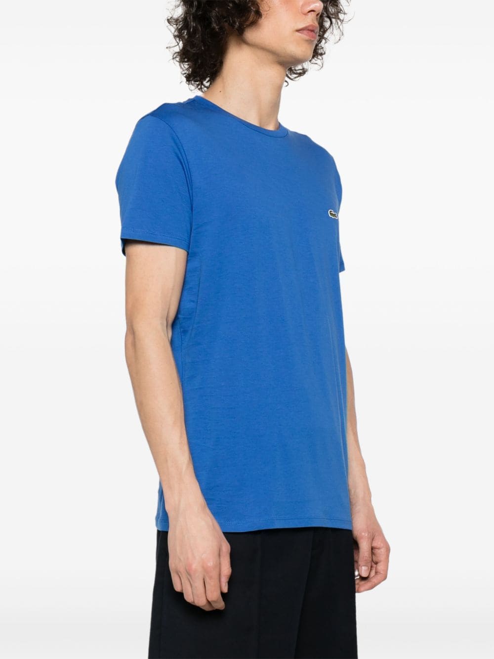 Shop Lacoste Logo-patch Cotton T-shirt In Blue