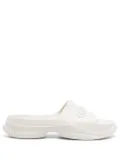 GANNI logo-embossed tonal-design slides - White