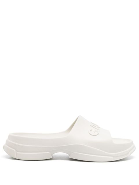 GANNI logo-embossed tonal-design slides Women