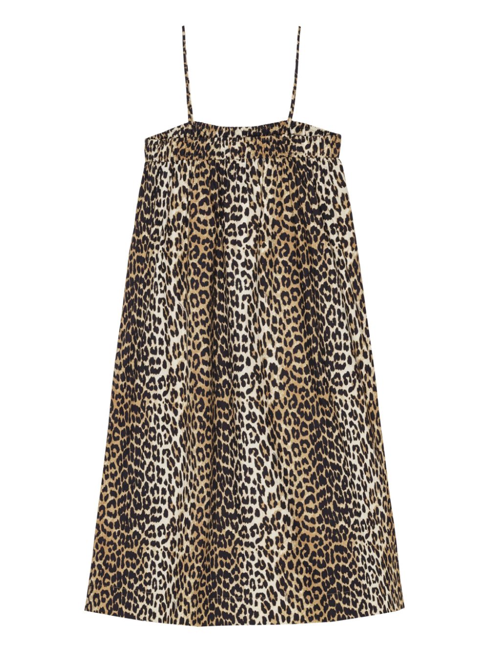 GANNI leopard-print cotton midi dress Women