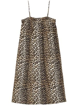 Zara Leopard Print Satin Midi Dress  Animal print dresses, Satin midi  dress, Dress