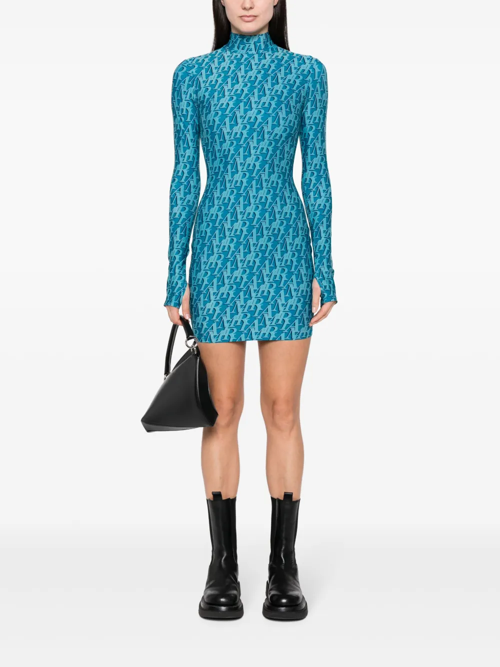 AMIRI Mini-jurk met logoprint - Blauw