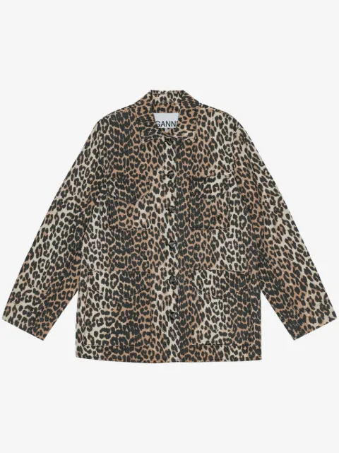 GANNI Jaqueta com estampa de leopardo