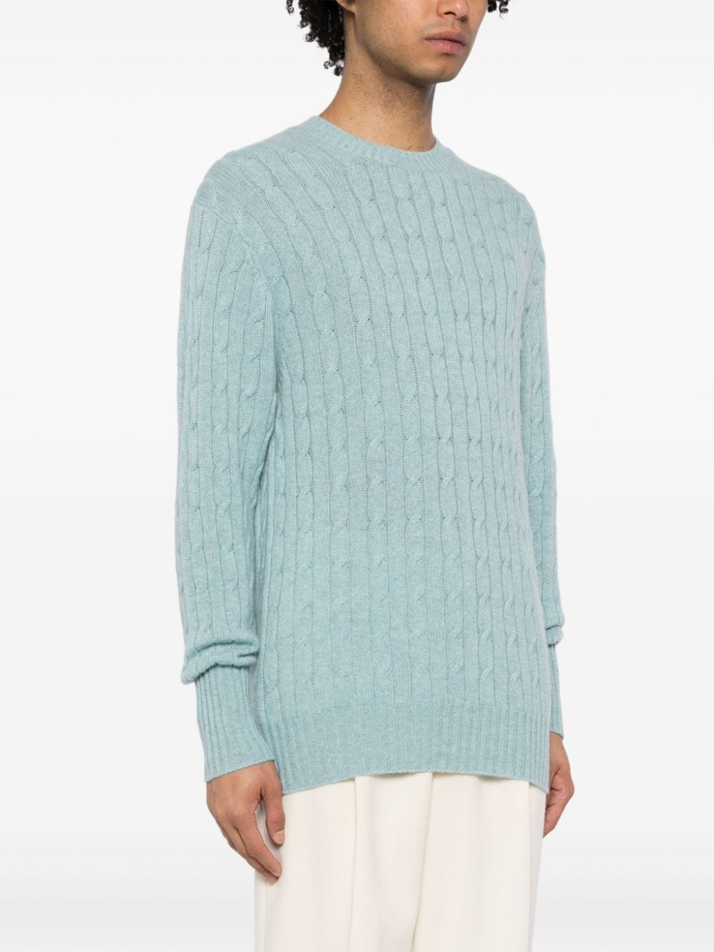 Shop N•peal Thames Cable-knit Jumper In Blue