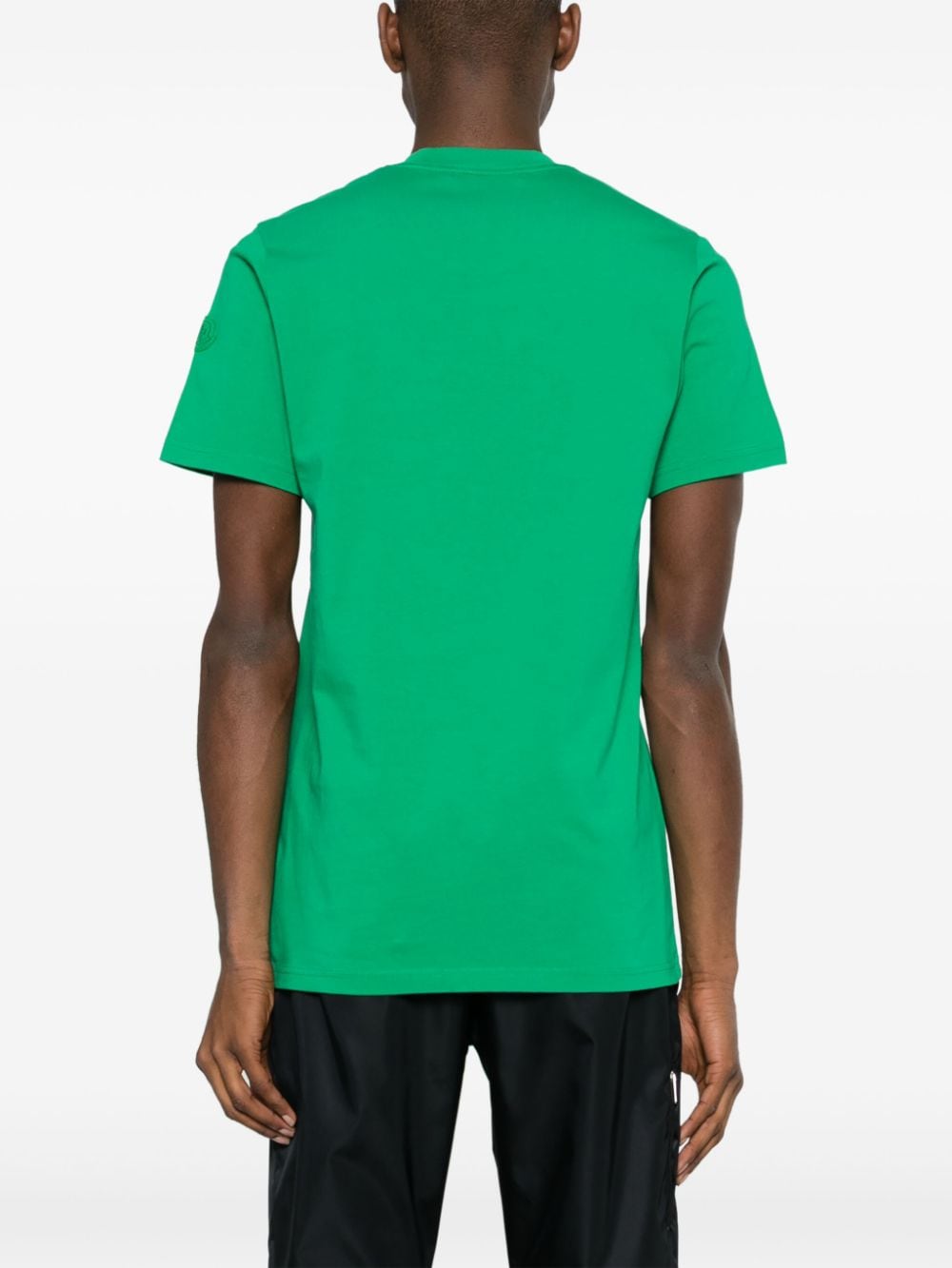 Shop Moncler Logo-print Cotton T-shirt In Green