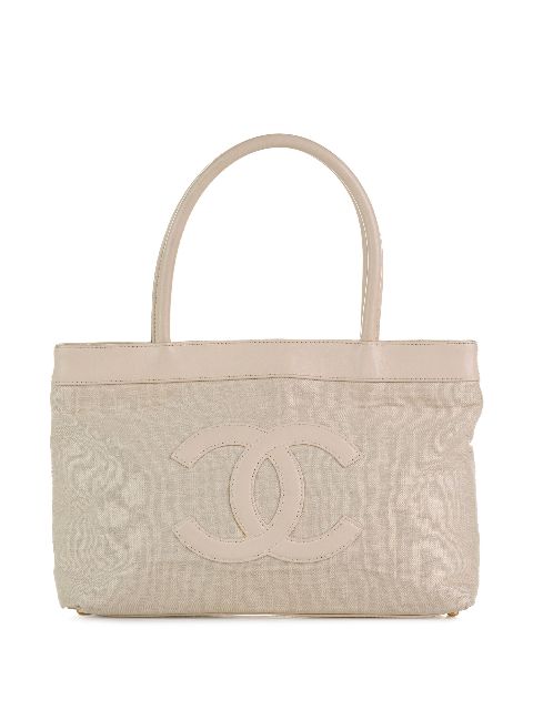 Affordable HOT SALE CHANEL 2004-2005 CC-applique canvas handbag Women