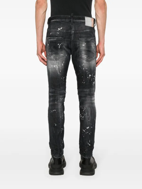 DSQUARED2 paint-splattered Skinny Jeans Black FARFETCH BH