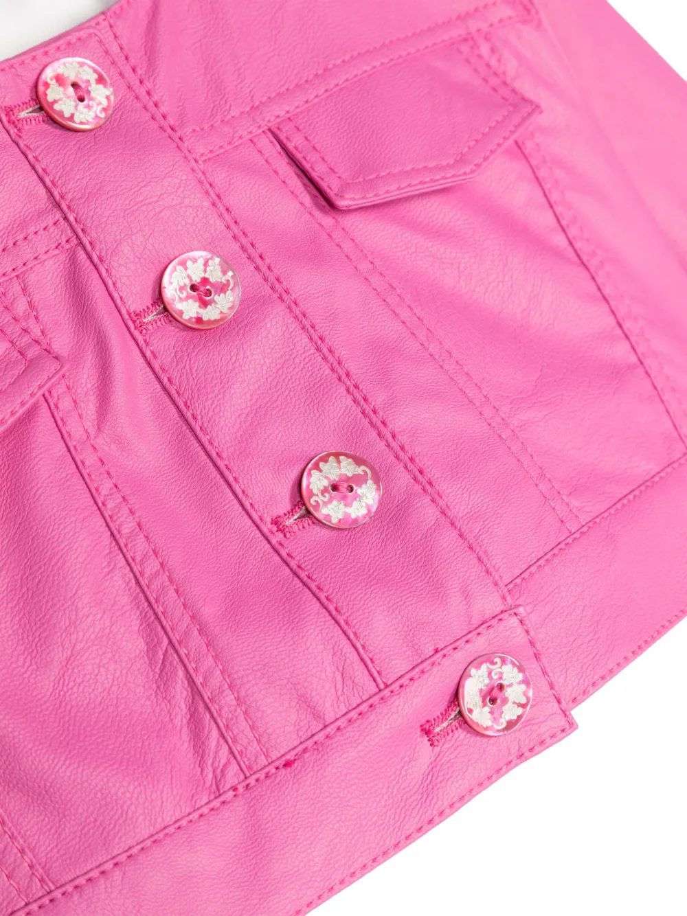 Shop Colorichiari Cropped Buttoned Jacket In Pink