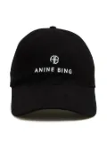 ANINE BING logo-embroidery cotton baseball hat - Black