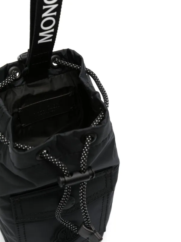 Moncler logo-patch Mini Bucket Bag | Black | FARFETCH IN