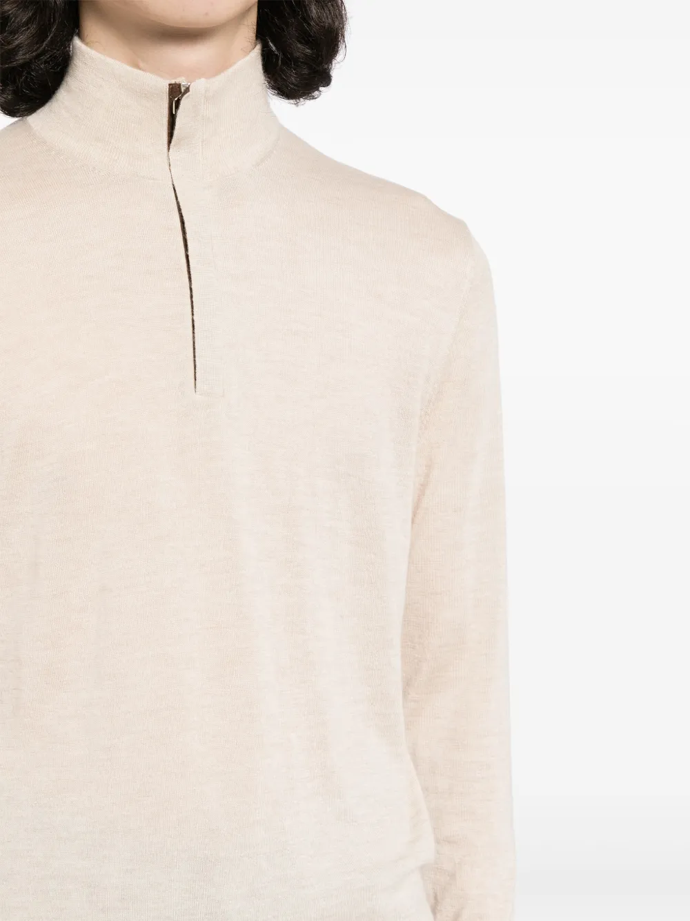 Shop N•peal Regent Fg Half-zip Jumper In Neutrals