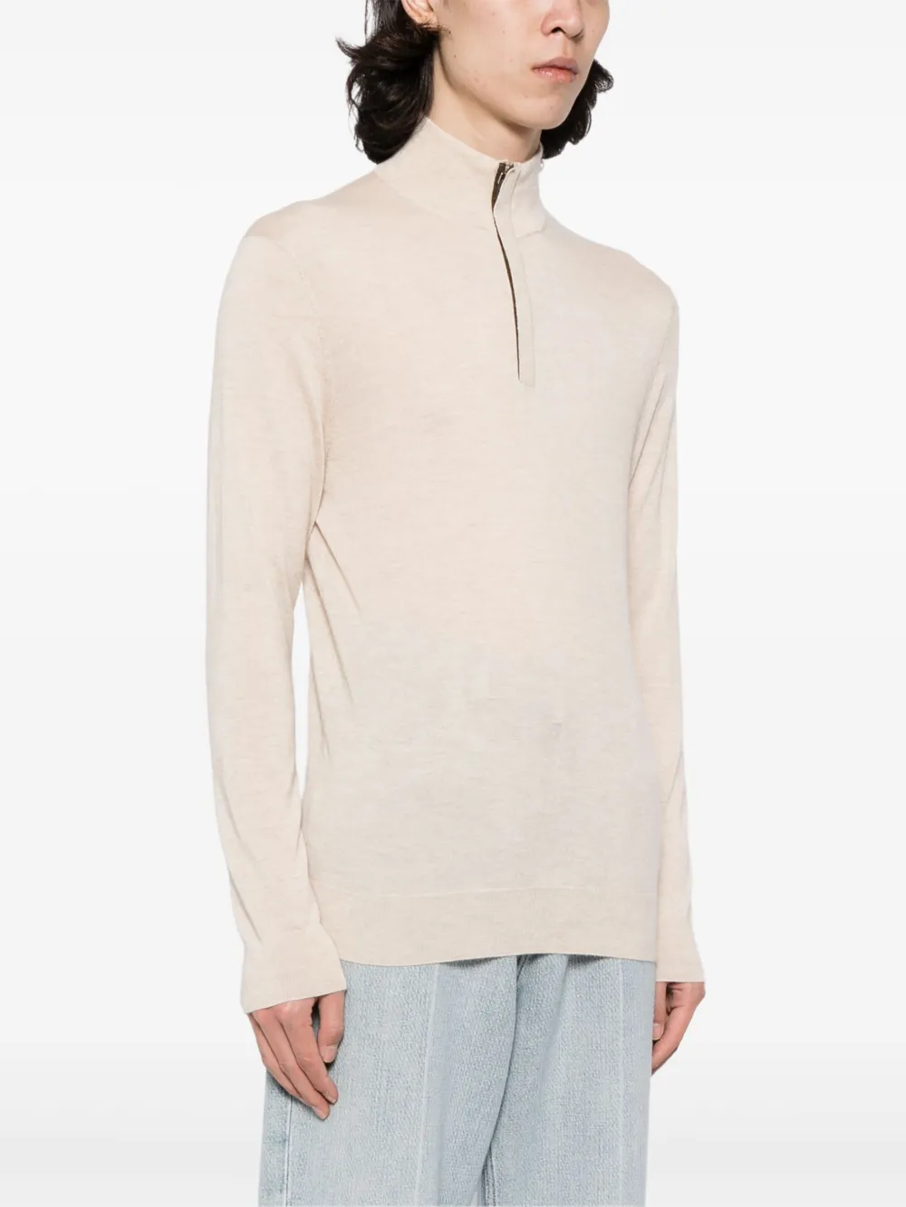 Shop N•peal Regent Fg Half-zip Jumper In Neutrals