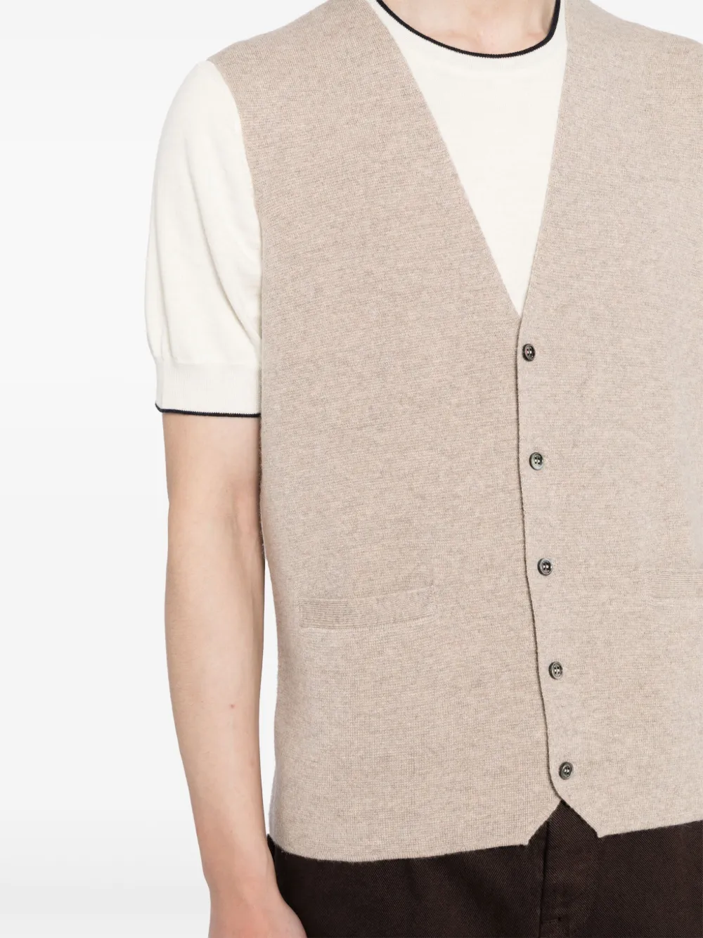 Shop N•peal Chelsea Organic Cashmere Waistcoat In Neutrals