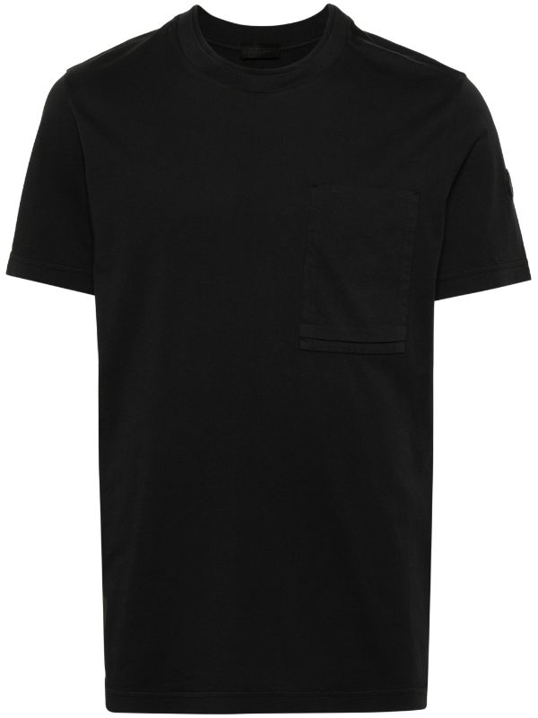 Moncler rubberised-logo Cotton T-shirt | Black | FARFETCH IN