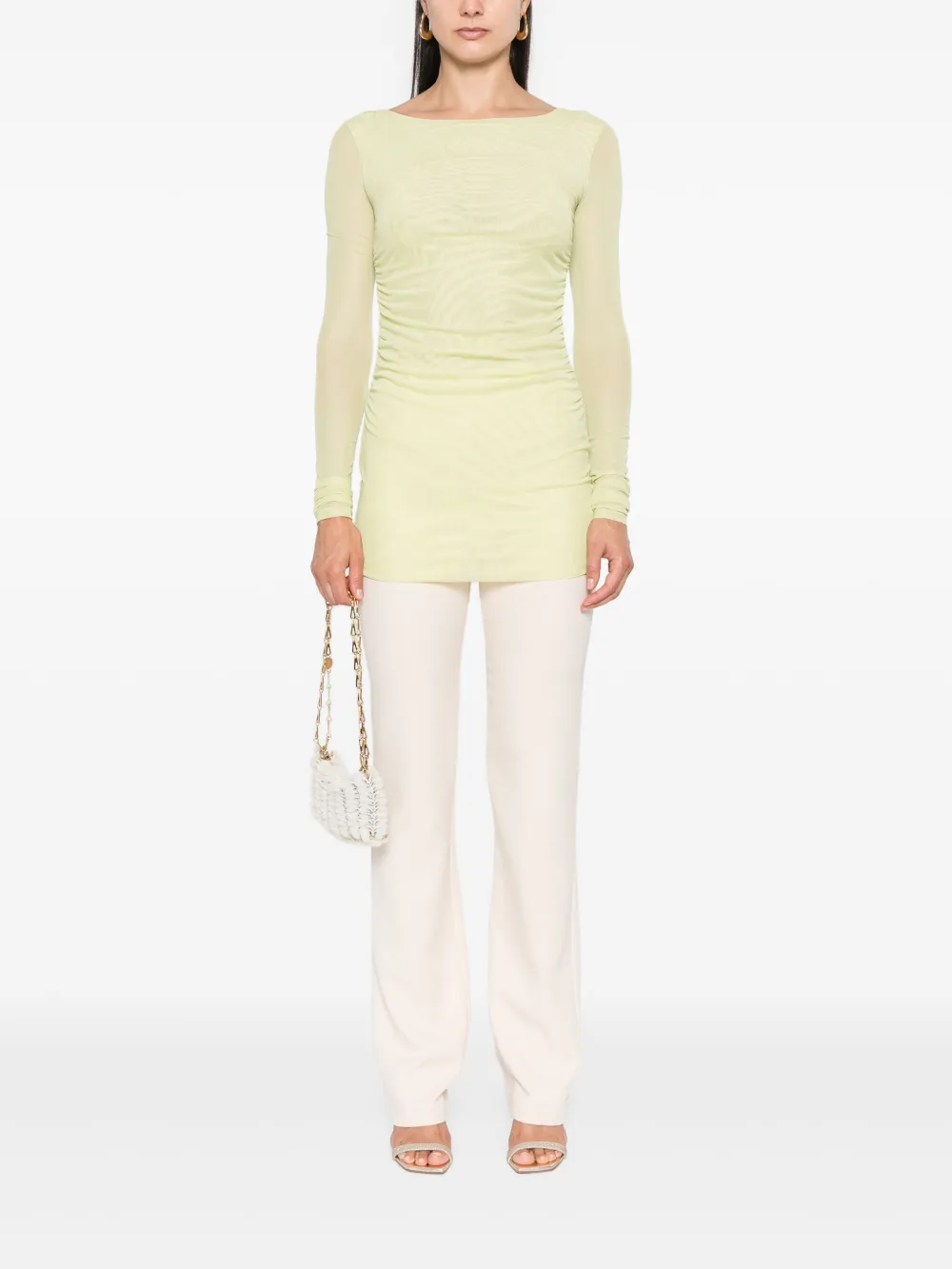 Patrizia Pepe ruch-detailed t-shirt - Groen
