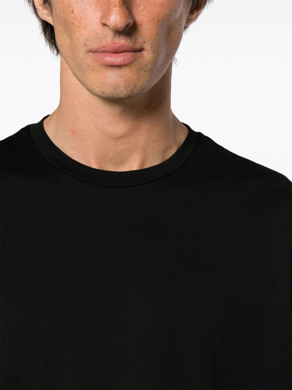 Shop Roberto Collina Crew-neck Cotton T-shirt In Black